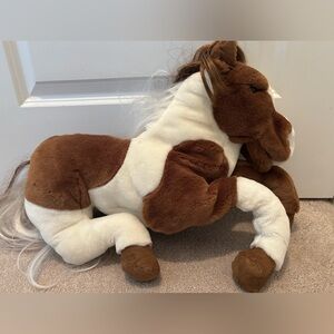 Folkmanis Horse 20” Hand Puppet Plush Brown Cream Kids Toy Movable Mouth Head